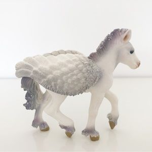 Schleich Bayala Pegasus Fairy Foal Silver Glitter with Crest on Back 2010